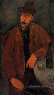  Amedeo Painting - man with a glass of wine Amedeo Modigliani